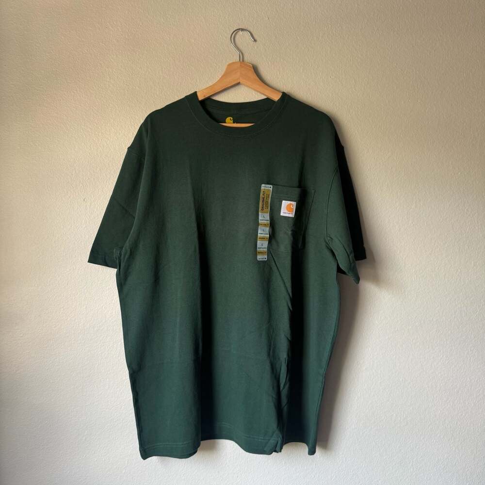 Carhartt Original Fit Pocket T-Shirt Men’s Large Dark Green Workwear Tee